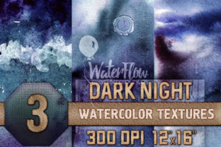 3 Dark Night Watercolor Textures