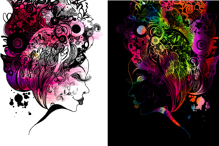 6 Woman Zentangle Inspired Portrait Illustrations