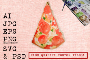 A SLICE of PIZZA WATERCOLORS