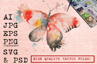 Abstract Butterfly Watercolors Illustrations