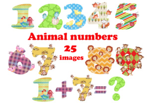 Animal Numbers Clipart and Illustrations