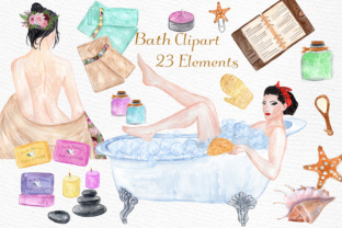 Bath Girl Clipart & Illustrations