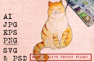 CHUBY CAT WATERCOLORS and Illustrations