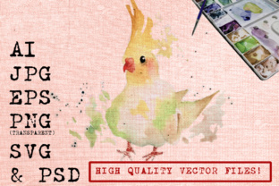 Cute Cockatoo Bird Watercolors
