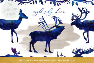 Deer, Reindeer Moose Clipart Set - Illustrations