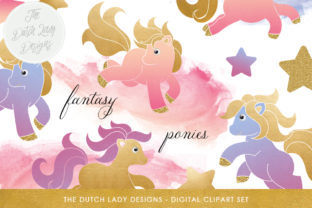 Fantasy Pony Clipart Set Illustrations