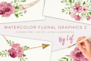 Floral Romantic Graphics Set with Wreaths and Horns