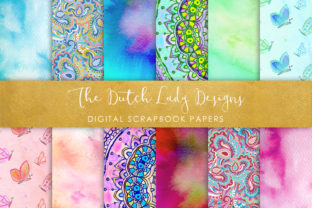 Holistic Psychedelic Watercolor Pattern Scrapbook Papers