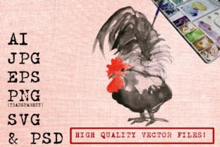 Javanese Rooster Watercolors