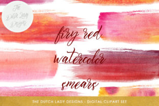 Paint Brush Stroke Clipart - Firy Red Watercolor