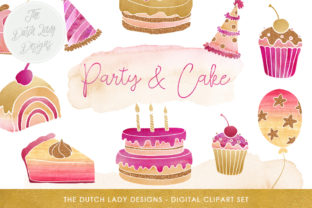 Party Cake Clipart Set - Illustrations
