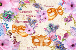 Pink Gold Wedding Flowers Clipart and Illustrations