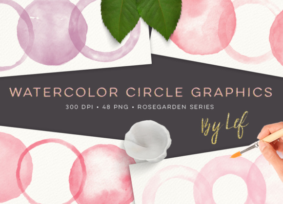 Pink Watercolor Clip Art Graphics - 48 High Resolution