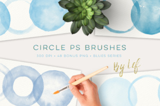 PS Brush Set Watercolor Circles and Blue Bonus Clip Art