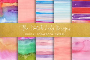 Striped Watercolor Pattern Scrapbook Papers and Patterns