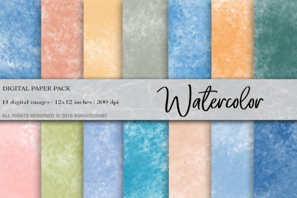 Watercolor Background, Watercolor Digital Paper and Textures