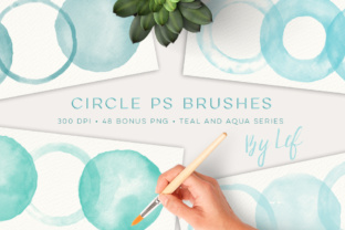 Watercolor Circle Photoshop Brushes Including Round Bonus Clipart