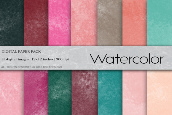 Watercolor Digital Papers, Watercolor Background and Textures