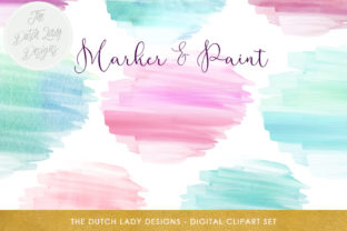 Watercolor Felt Tip Marker - Paint Clipart Set in Crafts
