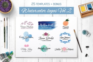 Watercolor Logo Templates V.2 and Logos