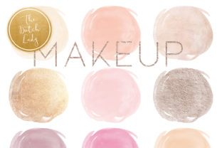Watercolor Makeup Circle Clipart Set for Crafts