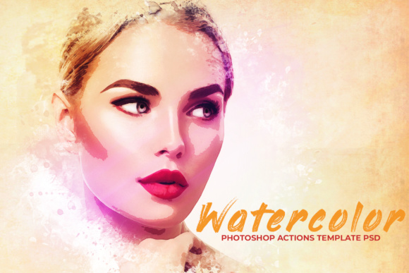 Watercolor Photoshop PSD Template and Add-Ons