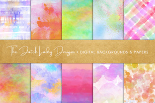 Watercolor Rainbow Scrapbook Papers and Textures
