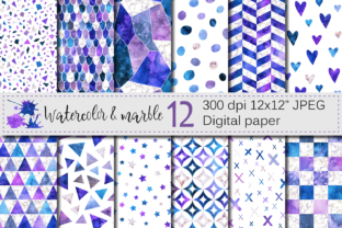 Watercolor Seamless Digital Papers and Patterns