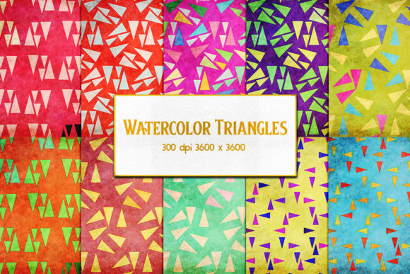 Watercolor Triangles Backgrounds and Patterns