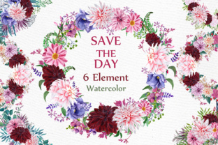 Wedding Floral Wreaths Clipart & Illustrations